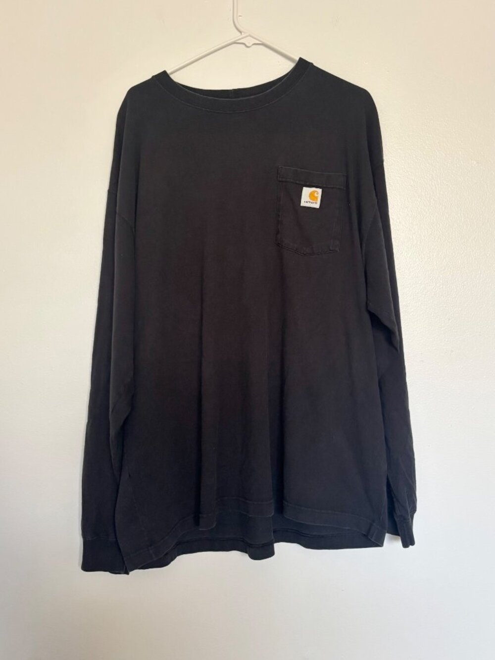 Carhartt XL Faded Black Long Sleeve Pocket Mens T-Shirt Workwear